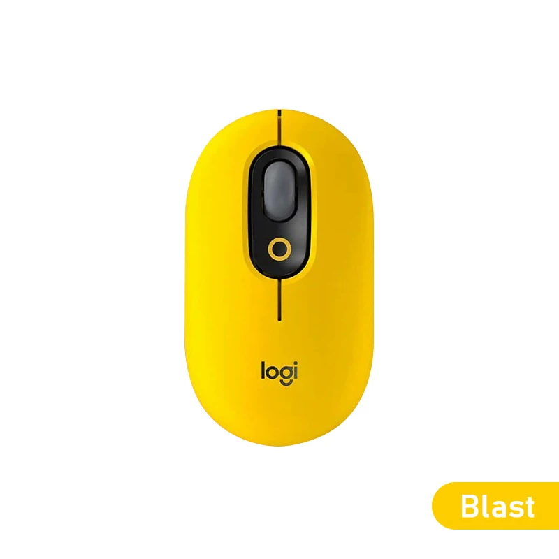 Logitech POP Mouse Bluetooth Wireless Mouse Light Sound Female Cute Laptop Office Cinnamoroll Yellow Pink