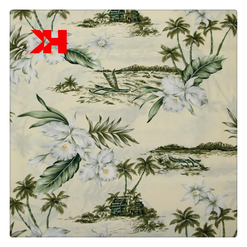 Кан 57/58» Гавайский пляжный тропическим принтом 100% из хлопчатобумажной ткани с принтом из поплина с цветочным принтом ткань для рубашек