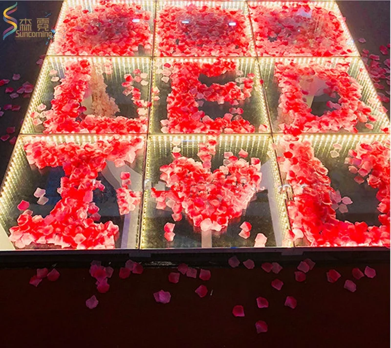 Led Light Glass Dancing Floor With Flower Wedding Supplies Led Floor
