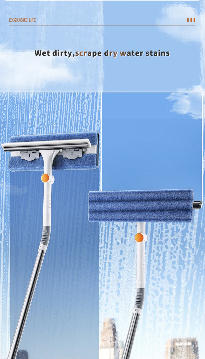Joybos Squeegee Window Cleaner 2 In 1 Rotatable Window Cleaning Tool
