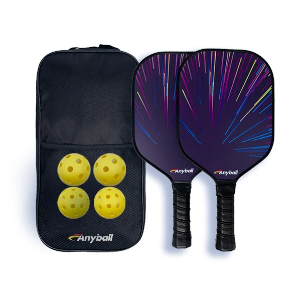 Factory Wholesale Pickleball Set Includes 2 Fiberglass Rackets 4 Balls for Indoor and Outdoor Play