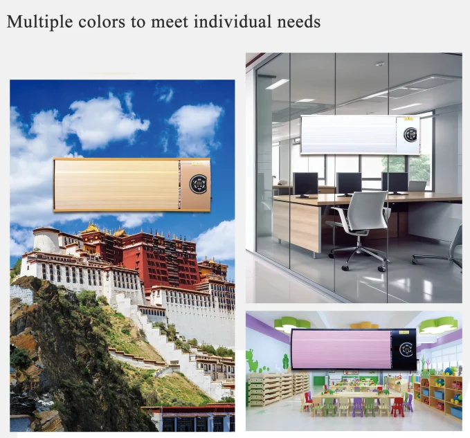 Intelligent multi languages control smart Graphene Multi-color coating film home heater far infrared heating panel