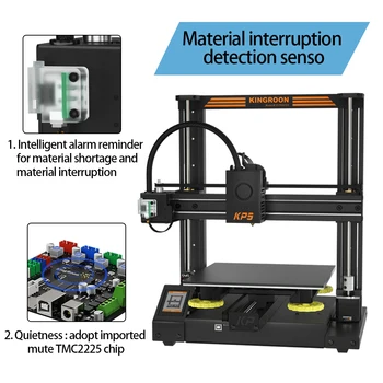 Impresora 3D De Alta Precisión Kingroon KP3S Doble Guía Lineal Tecnología  De Impresión Fdm