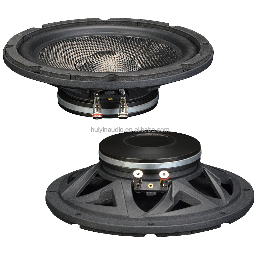 850-077T Super Slim 8 Inch Car Woofer Speaker 400w Max 2 Inch Coil Neodymium Mangent Carbon Fiber Cone Slim Subwofoer for Car