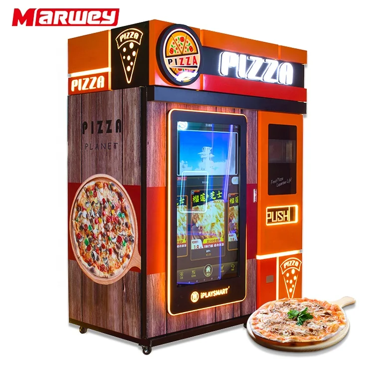 Smart Touch Screen Pizza Vending Machine Commercial Fully Automatic Outdoor Hot Fast Food Self Service Pizza Making Machine