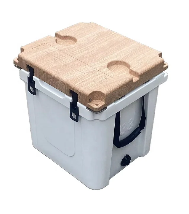 Custom Logo 33QT Waterproof Thermal Insulated Rotomolded PE Plastic Portable Cooler Box 5-Day Dry Ice Preservation for Camping