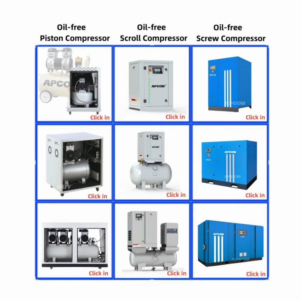 Oilfree Air-compressor 80 Gallon 100 200 Liter l 150l 100l 200l 300l 500l  Oil-free Oil Free air Compressor De Ar Aircompressor