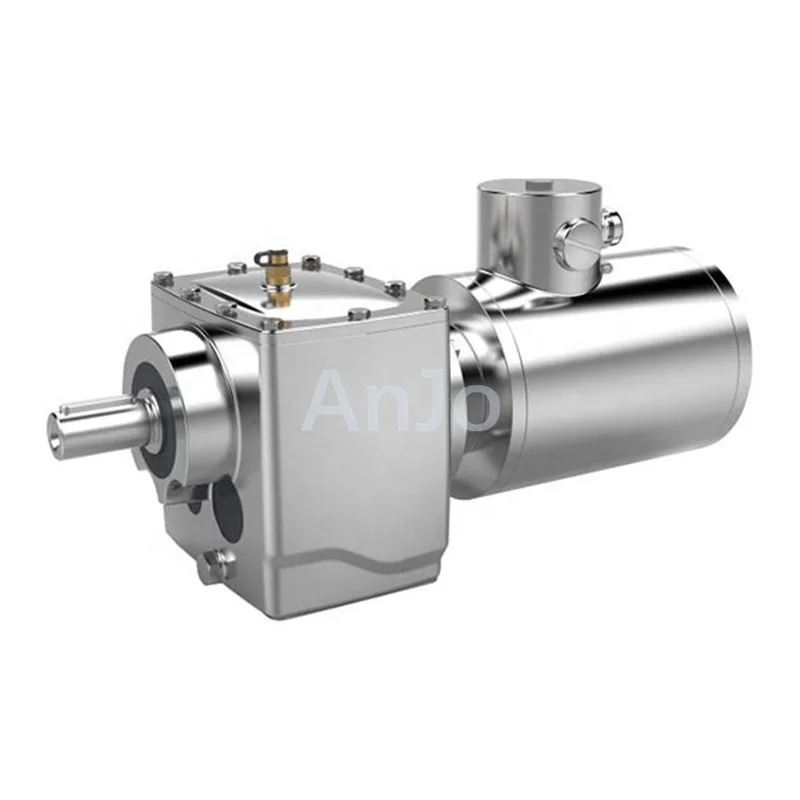 Smooth Surface Wash-down Gearmotor Waterproof Rust Resistance IP67 IP66 Helical Bevel Right Angle Stainless Steel Geared Motor