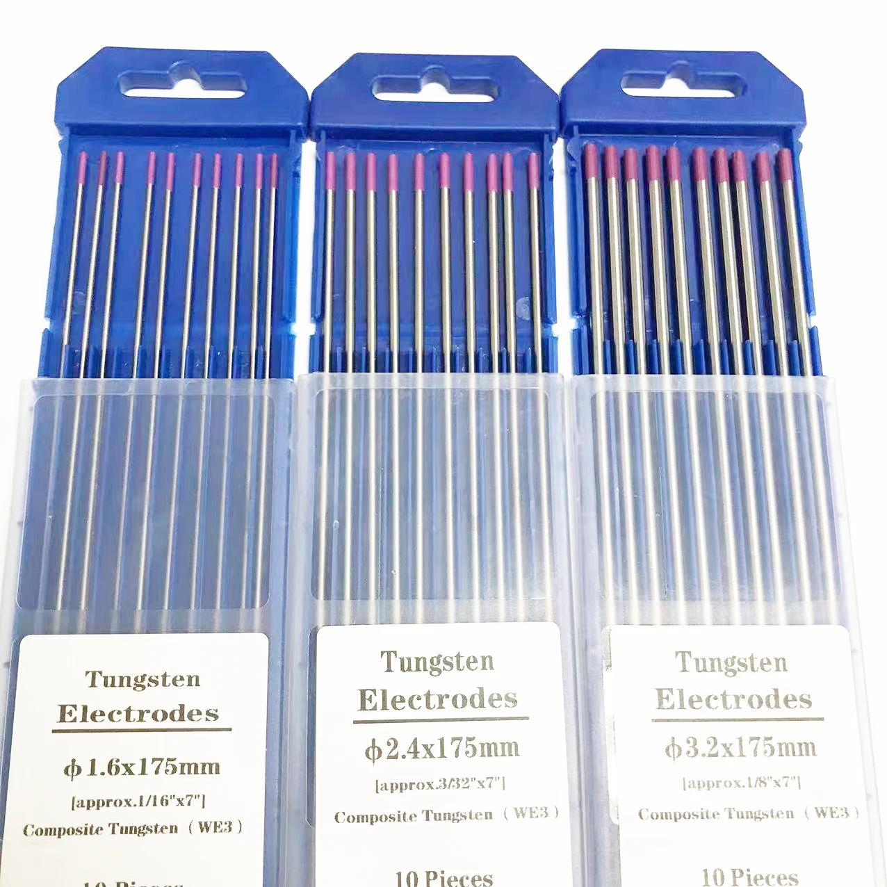 Paquet 10 Électrodes Composites En Tungstène Violet - 2,4 X 150 Mm Pour Soudage TIG