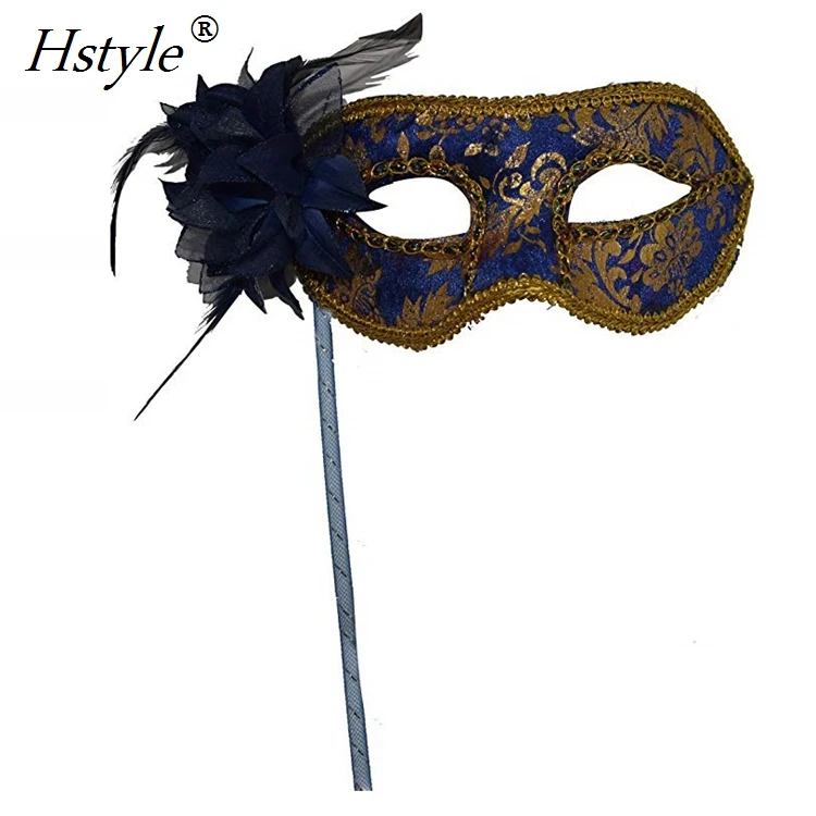 maniglia maschera con bastone carnevale masquerade design diverso mja210