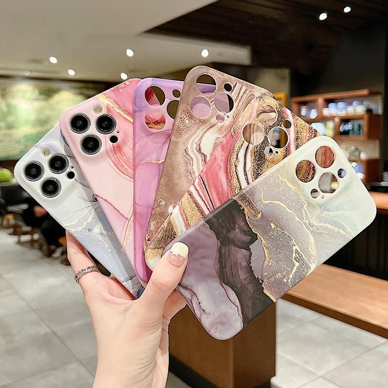 Luxury Marble Phone Case For Iphone 16 15 14 13 12 11 Plus Pro Max Anti-Scratch Shockproof Slim Thin Soft Cover Women Girls details