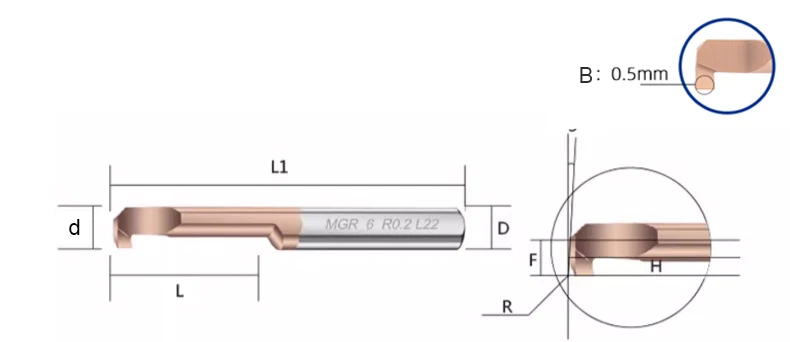 AZZKOR MGR Tungsten Steel CNC Internal Hole Grooving Boring Tool ...