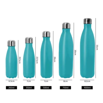 food grade 18/8  steel flask double wall stainless steel  vacuum insulated water travel bottle cola shape vacuum sport bottle