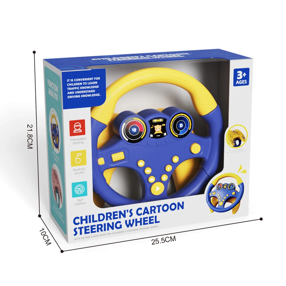 New Products Eco-friendly Fashion Educational Games Foot Pedal Simulation Driving With Light Music Steering Wheel Toys for Kids