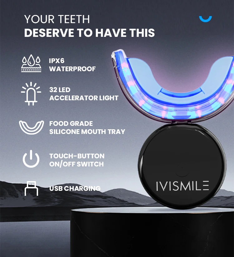 IVISMILE ホワイトニングキット ブルーライト 32LED 家庭用 3*2ml