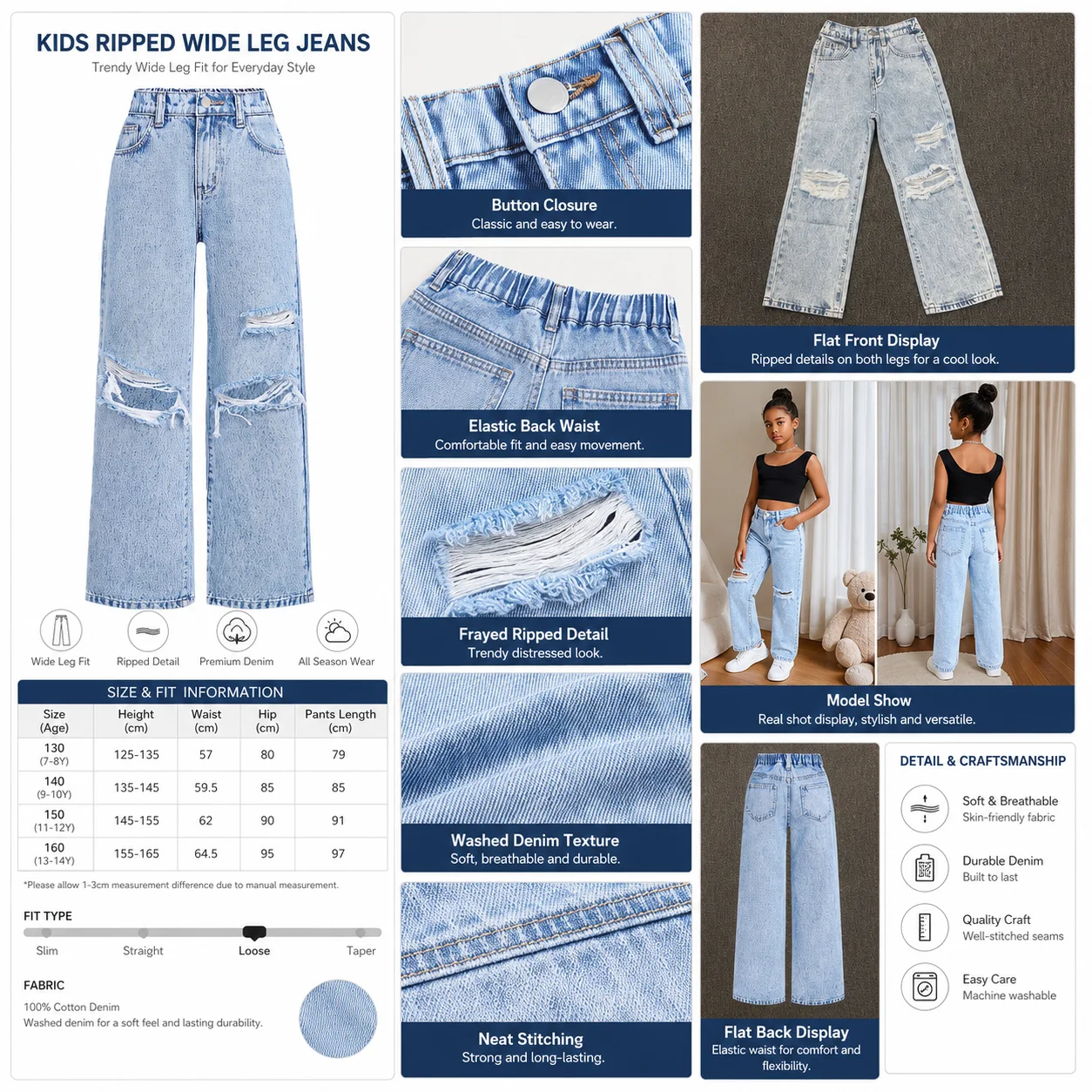Hot Selling Denim Women's Jeans with Logo for Ladies-Casual Winter/Summer/Autumn Wear
