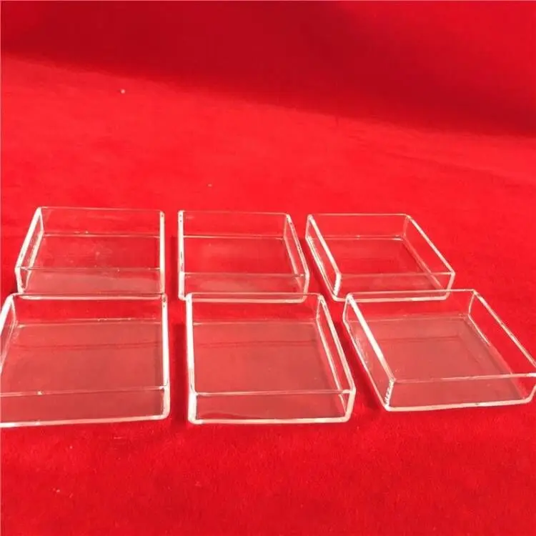 Laboratory Corrosion Resistant Quartz Tray Natural Square Glass Petri Dish /glass Container clear square Saggers