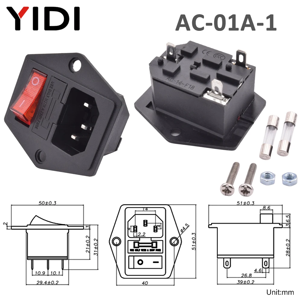 Alibaba.com: IEC320 C13/C14 3-pin rewireable panel mount power inlet ...