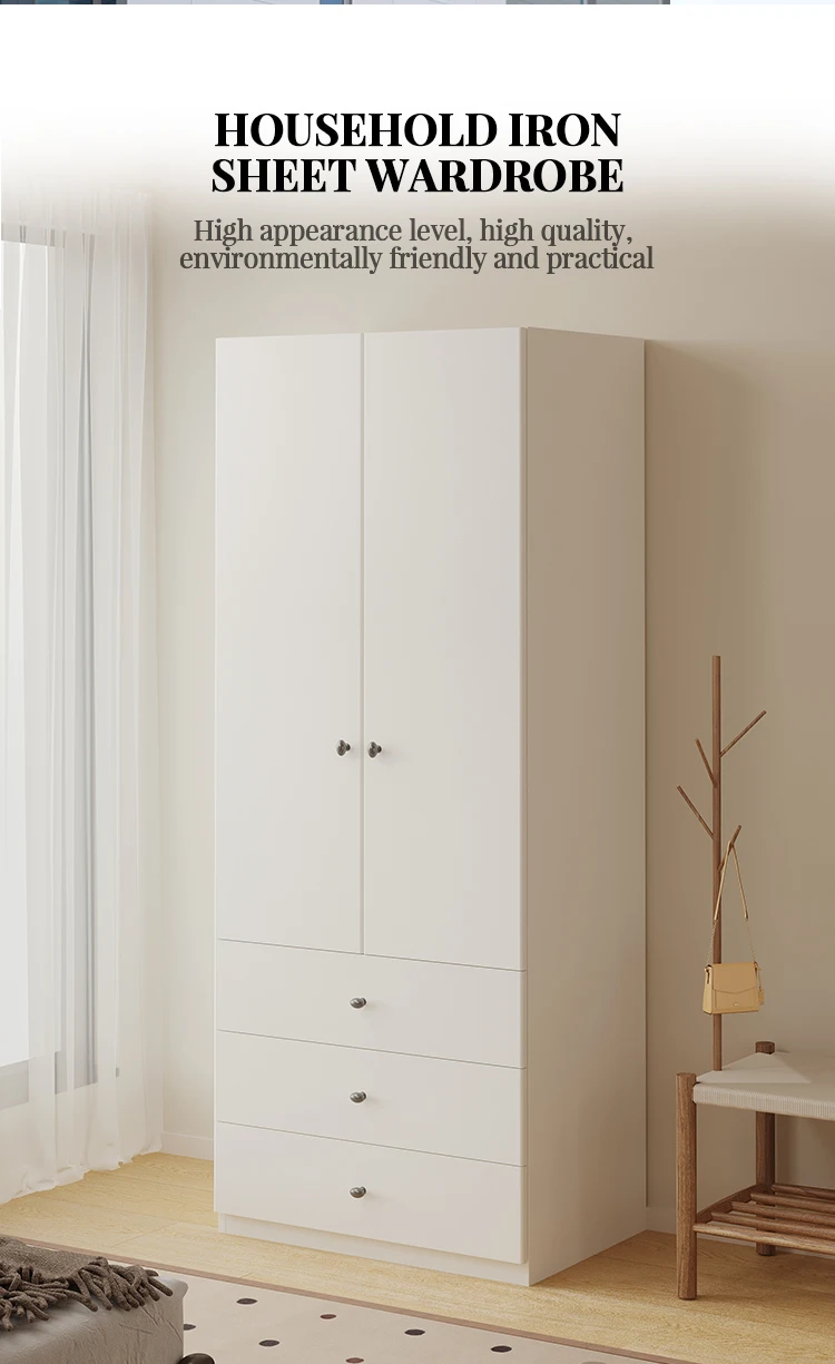 Durable Construction Metal 0.6mm Steel Wardrobe Closet Cupboard for Clothes Bedroom supplier