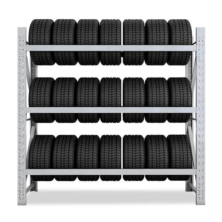Workshop Spare Tyre Storage 3 Levels Warehouse Steel Tire Rack