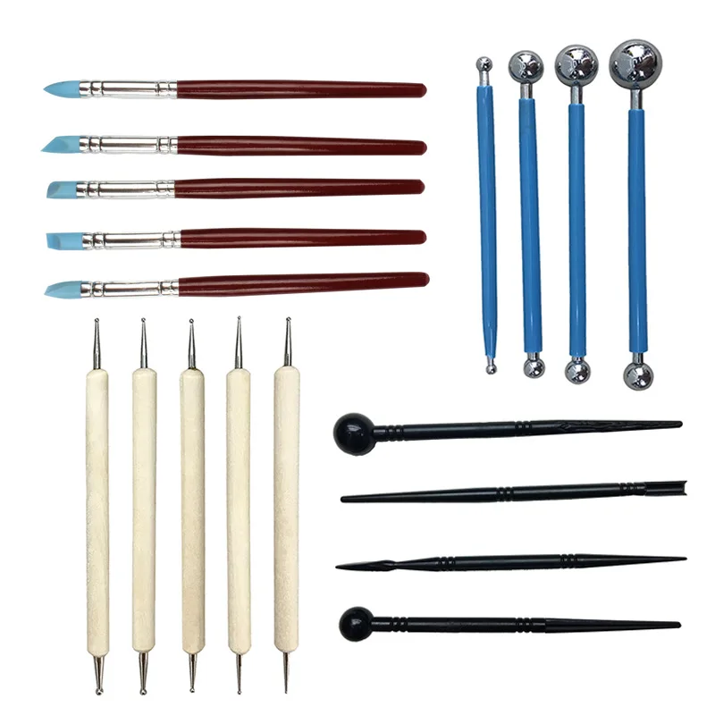 Modeling Clay Tools Set Clay Sculpting Tools Ball Stylus Tools Silicone Tip  Pens Pottery Carving Tools Ceramic Dotting Tools