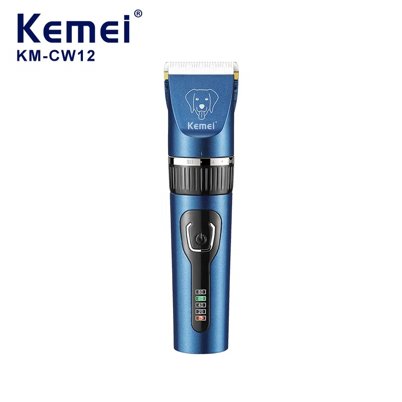 Kemei KM-CW12 – rasoir pour chien, Rechargeable par USB, tête de coupe en céramique, ciseaux professionnels pour animaux de compagnie, coiffeur pour chats, poussoir électrique pour animaux de compagnie