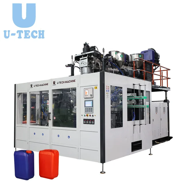 U Tech Full automatic double station 10-20 liters chemical bottle blow mold machine hdpe plastic extrusion blow molding machine