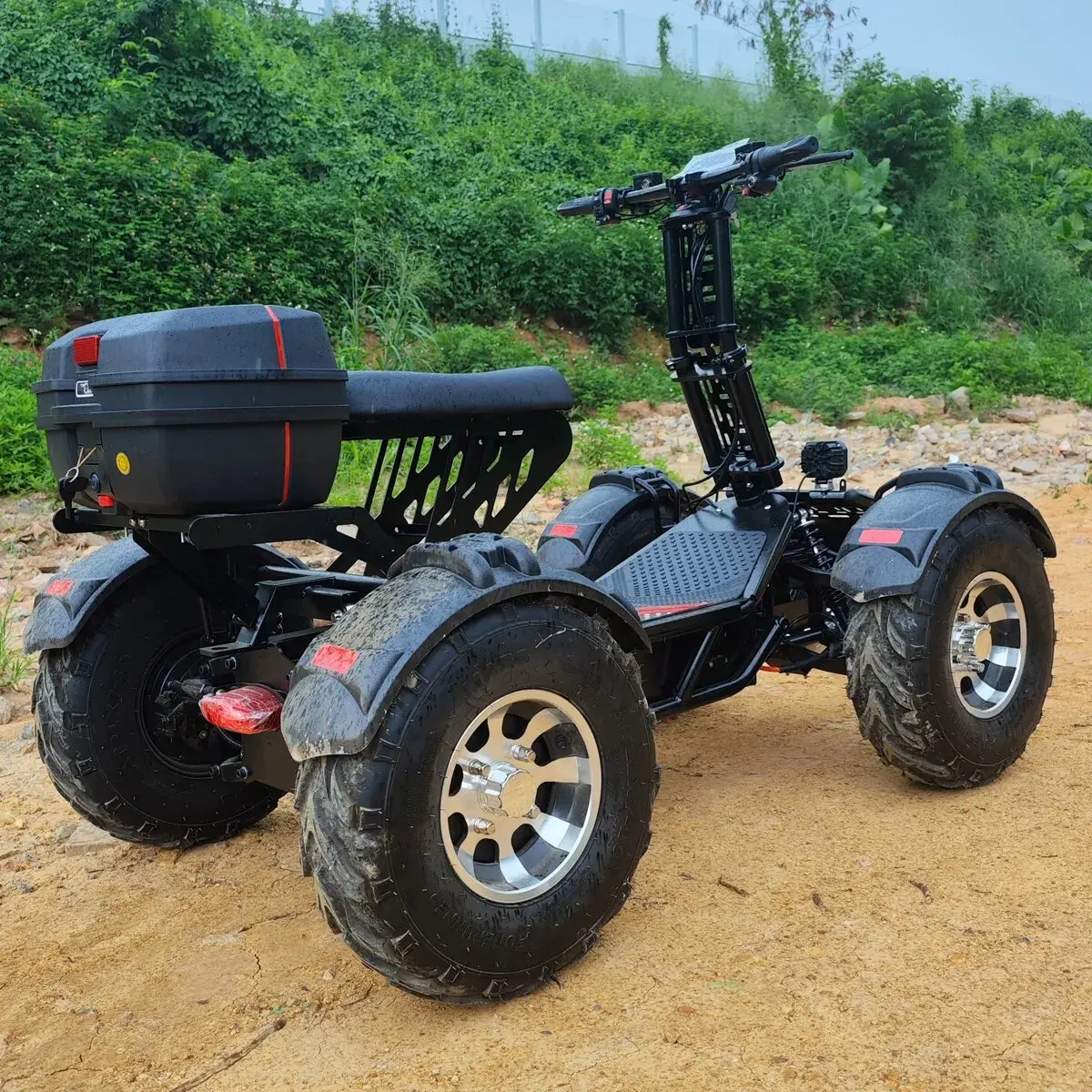 FLJ Four Wheels Mountain Scooter with 50Ah 80Ah Battery 21 Inch 4X4 Quad Off Road Tire Electric Scooter