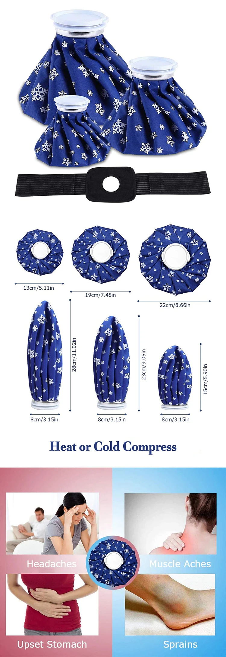 custom knee ice pack ice bag with wide mouth cold shoulder bag for pain relief swelling wisdom teeth