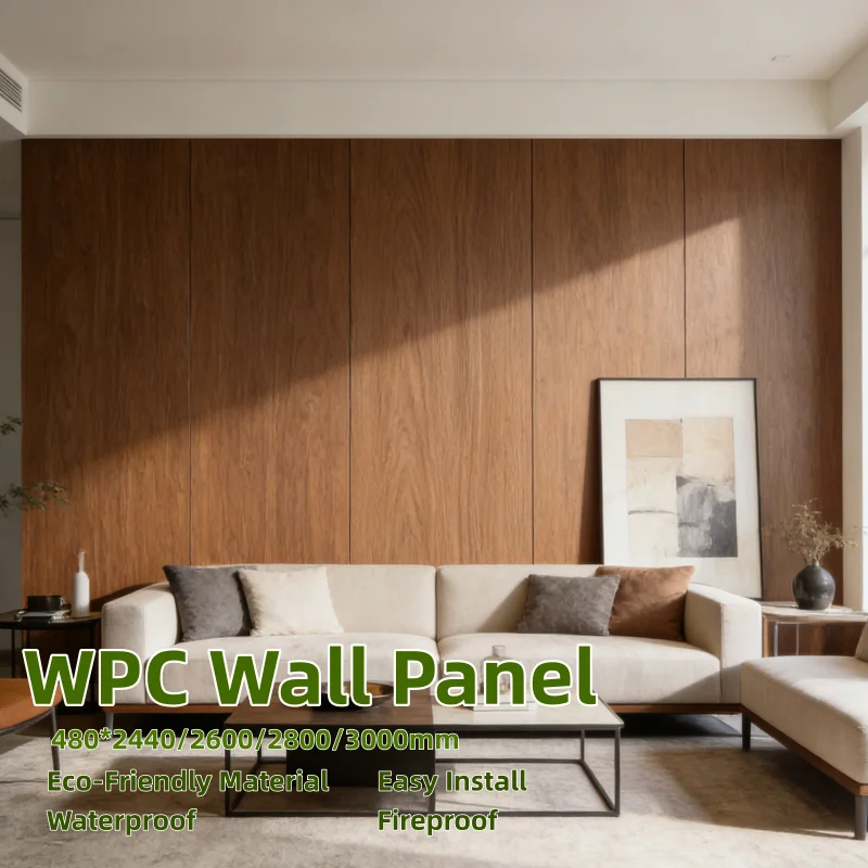 Best Selling Modern WPC 3D Panel Waterproof Soundproof Heat Insulation Fireproof Indoor Wall Panel for Hotel Home Decoration