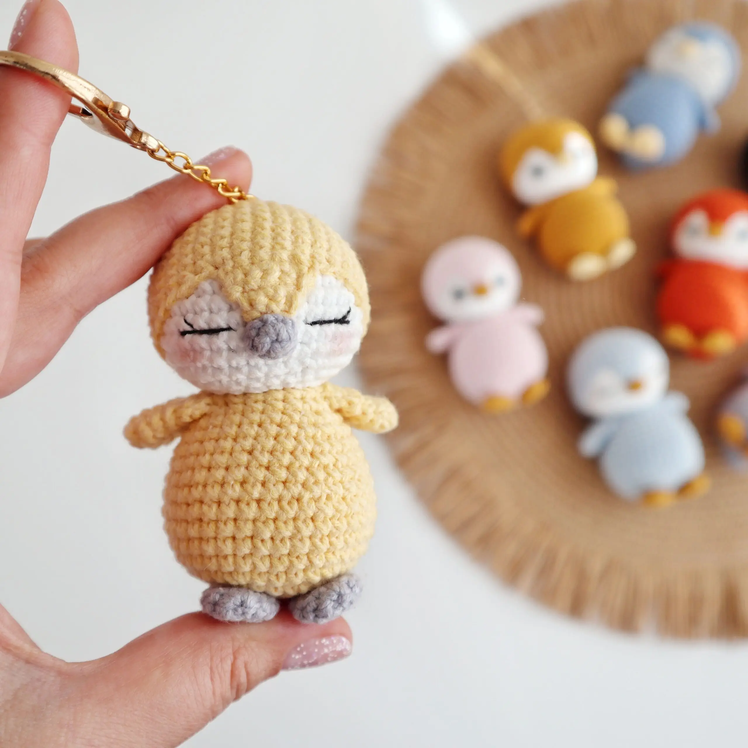 uncinetto mini pinguino di natale personalizzato di cotone farcito pinguino  amigurumi