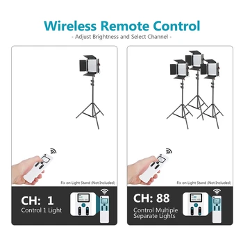Neewer Advanced 2.4G 480 LED Video Light, Dimmable Bi-Color LED Panel with LCD Screen and 2.4G Wireless Remote for Photography detail image