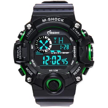 Dual-Display Electronic Sports Watch for Youth Outdoor Sports Chronograph Stopwatch with Digital Dial Trendy Student Accessory