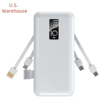 USA Warehouse in Stock Portable Universal Line Charging 20000mAh With Four Lines Mobile Charger Power Bank& Power Station