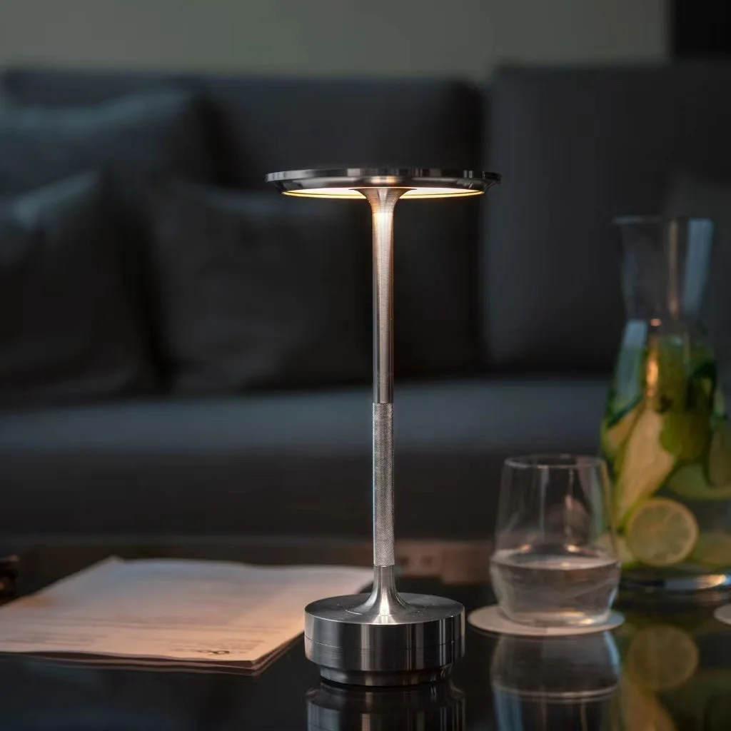 LED Ambient Decorative Light Touch Control Table Lamp Rechargeable Restaurant Bedside Bar Metal Desk Lamp