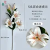 Orquídea lirio tigre de 5 cabezas, blanca con centro naranja.