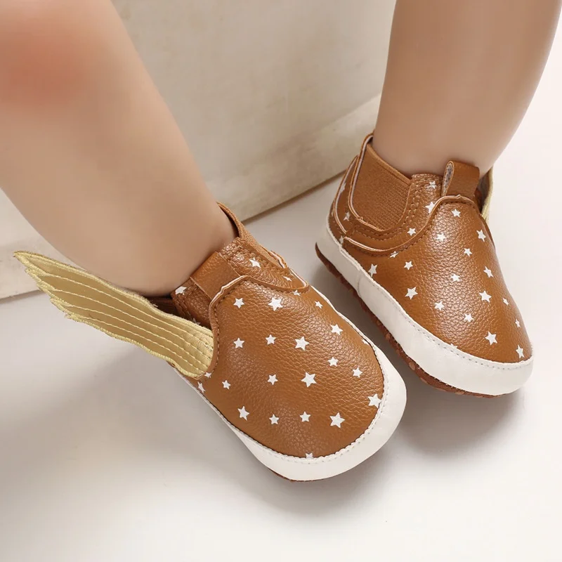 EVERTOP best sale special wing decoration PU leather baby shoes baby boy loafers