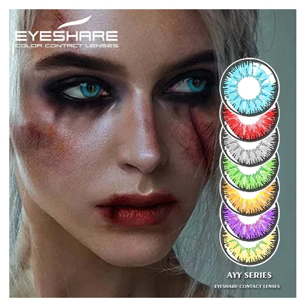 
 Eyeshare 1 пара красивых ученик AYY Хэллоуин косметический стеллаж для контактных линз для костюмированной вечеринки линзы сумасшедшие линзы для глаз  
