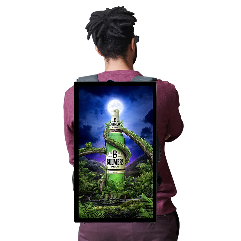 Наружная электронная реклама 21 5 Дюймов ЖК-дисплей экран рюкзак ходьба рекламный щит