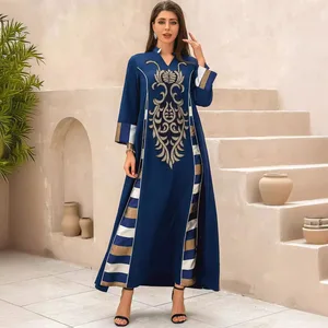 Clothing Manufacturer New Women's Beaded Embroidered Abaya Muslim Long Robe Elegant Dress for Middle Eastern Women