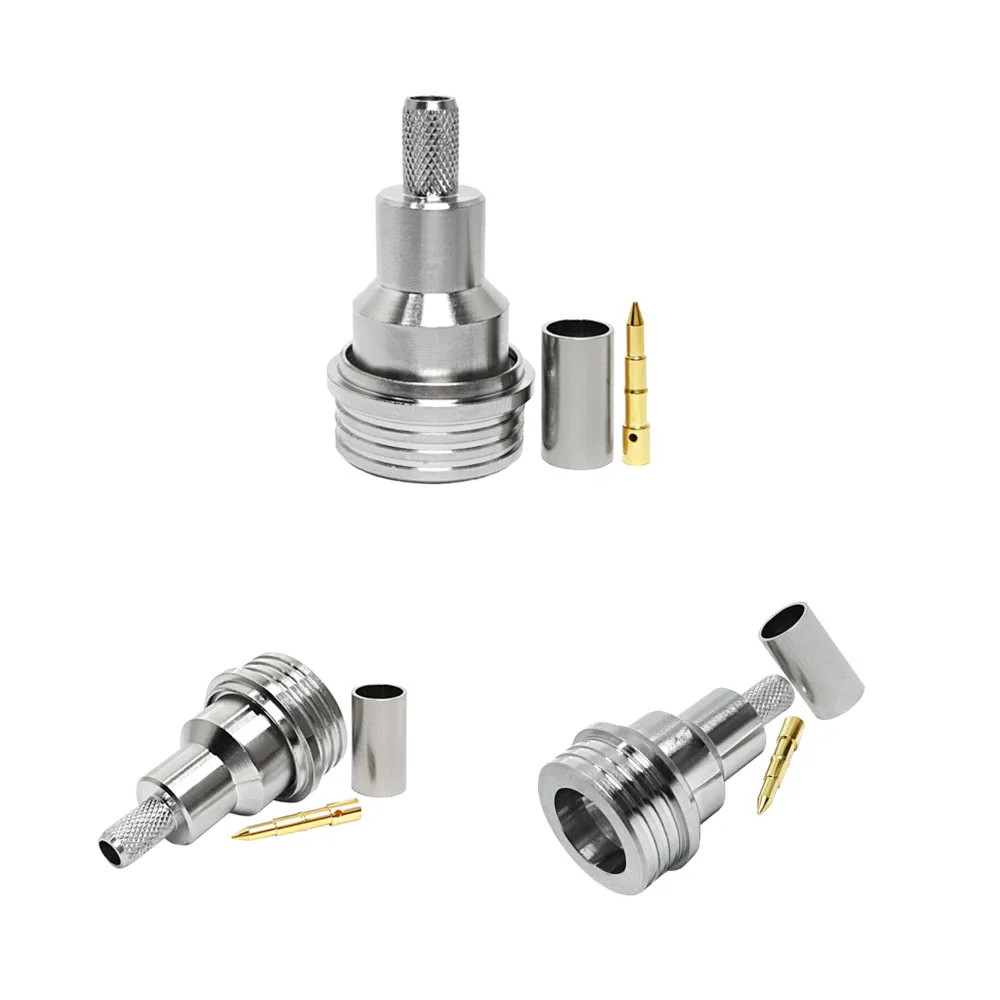 Factory QN Male Plug Macho Crimp LMR200 Lmr195 Rg58 Rg223 Rg142 Brass Cable Rf Coaxial Connector QMA Converter Connecteur