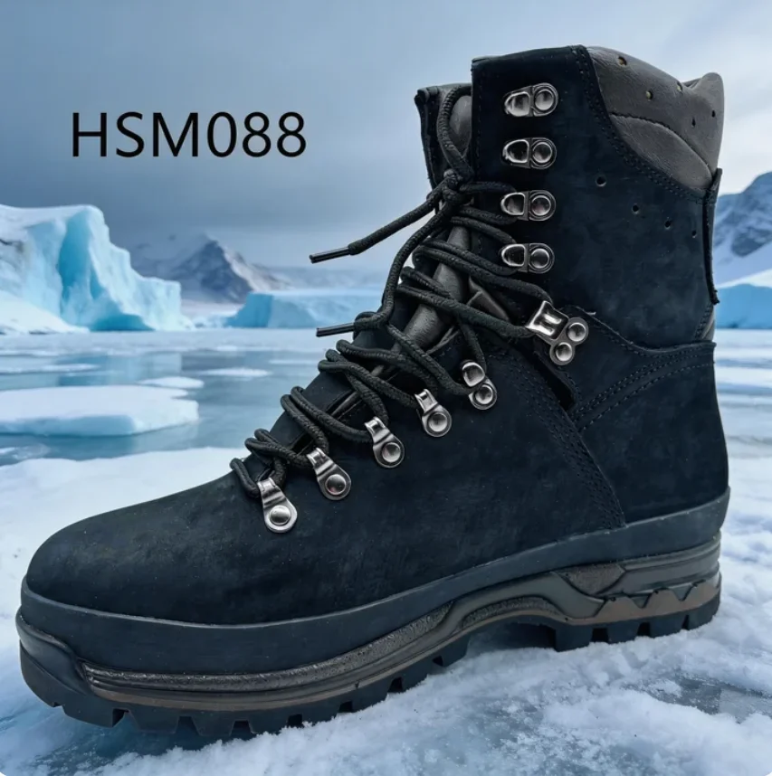 LXG,Glacier Marching Top Nubuck Leather Winter Combat Boots Anti-cold Minus 45 Degree Tactical Boots with Waterproof Sock HSM088