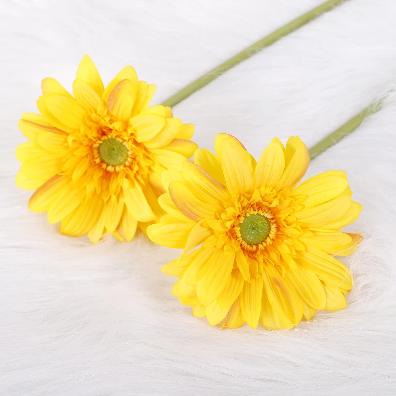 Artificial Single Head Gerbera Flower Branch for Wedding Decoration  Real Touch Moisturizing Artificial Chrysanthemum Flower