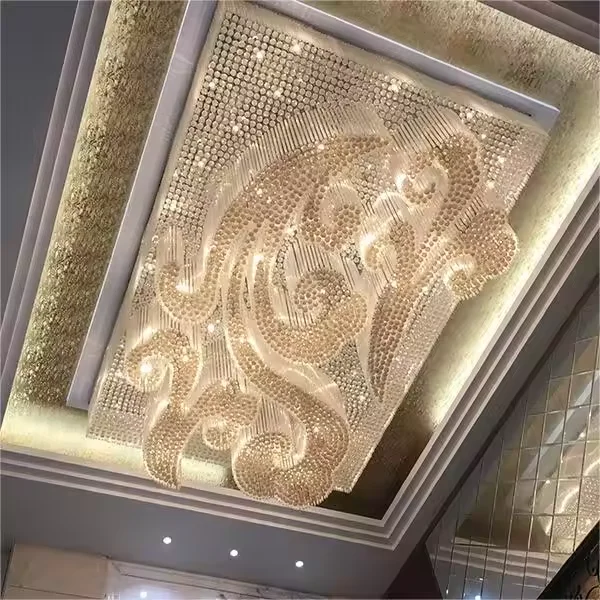 Modern Large Scale Ceiling Hanging Lamp Luxury Pendant Lights High Led Crystal Custom Hotel Auspicious Cloud Shape Chandelier