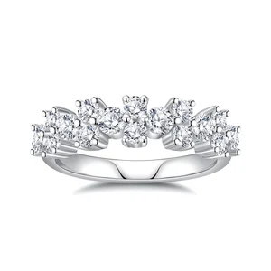 Exquisite Plated Platinum Brilliant S925 Sterling Silver Rings Moissanite Classic Rings for Women Wedding Fine Custom Jewelry