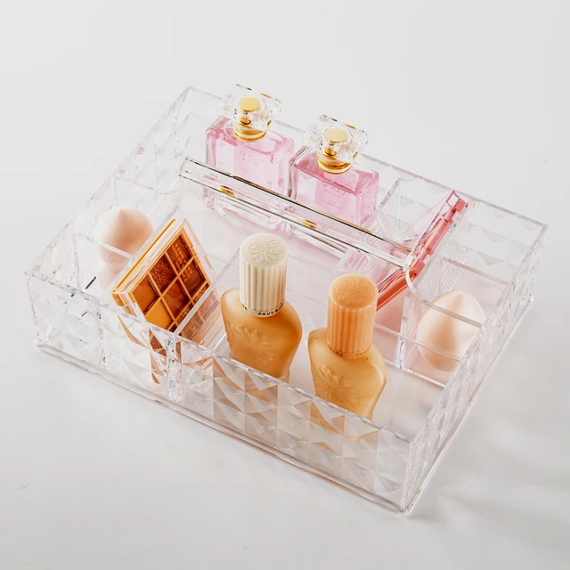 Factory Acrylic 8 Spaces Makeup Storage Trays PS Cosmetic Organizer Pallet Tray Vanity Jewelry  Hair Accessories Organiztion