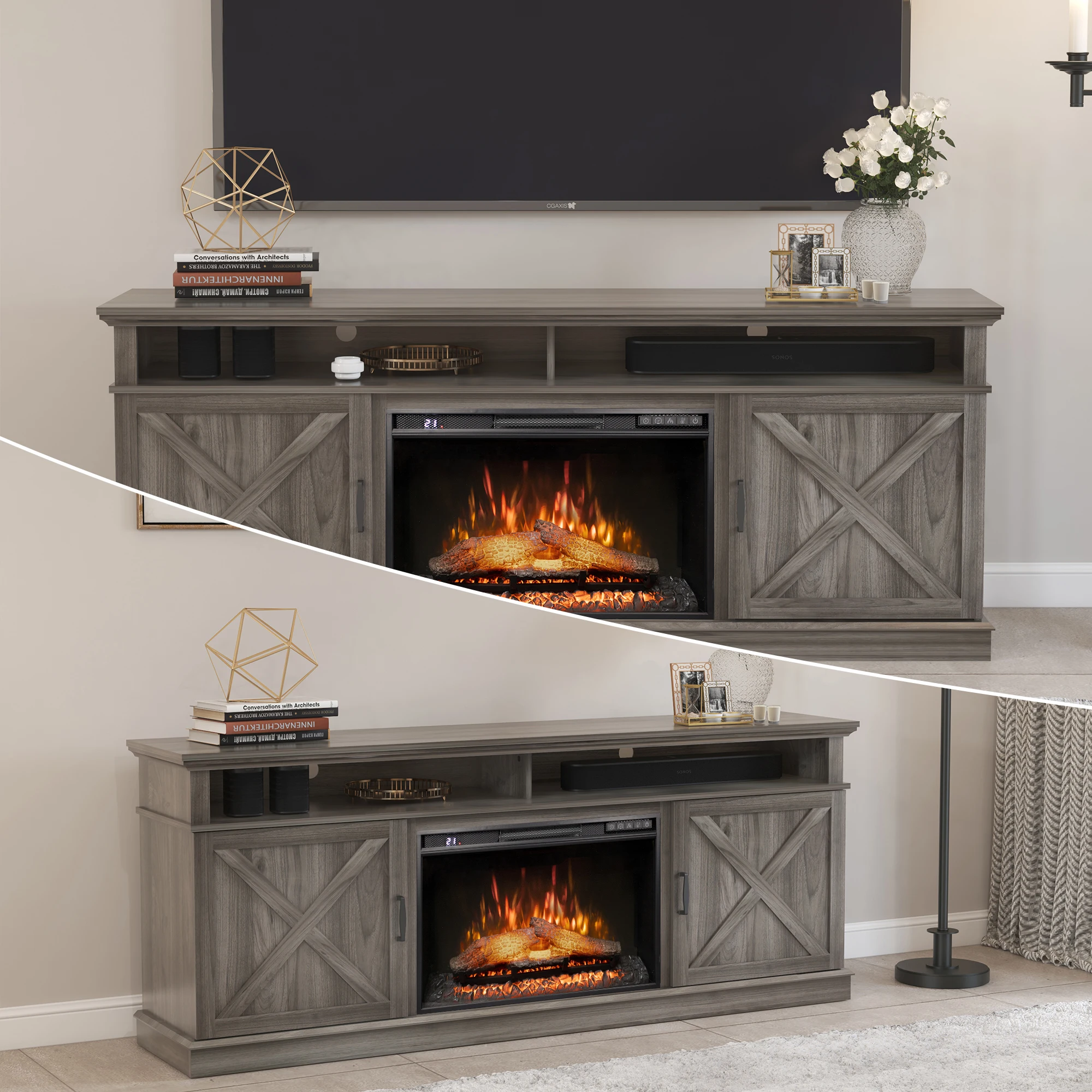 TV Stand Mobile LCD TV Stand TV Display Stand Support 2X2 Chinese Metal Steel Cable Living Packing Room Modern Furniture Lbs
