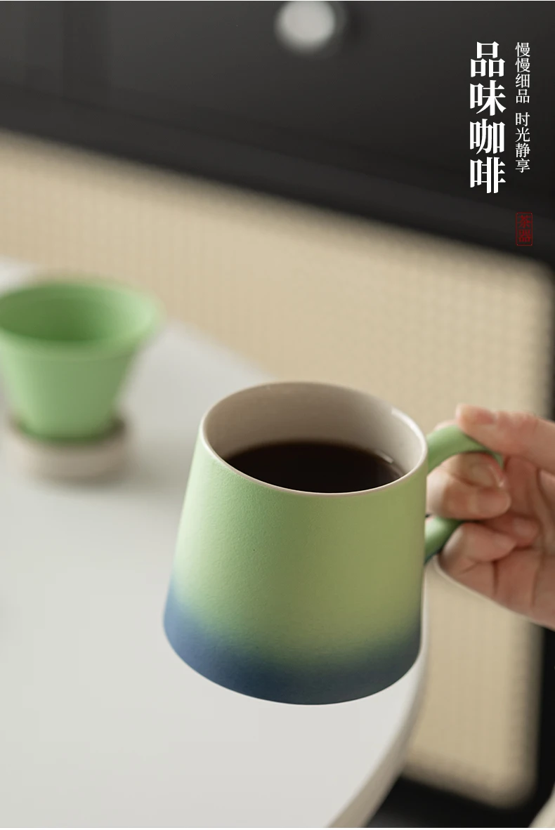 Palace Series Ceramic Water Cup Gradient Tea & Coffee Filter Mug High-Appearance Office Personal Separation Cup