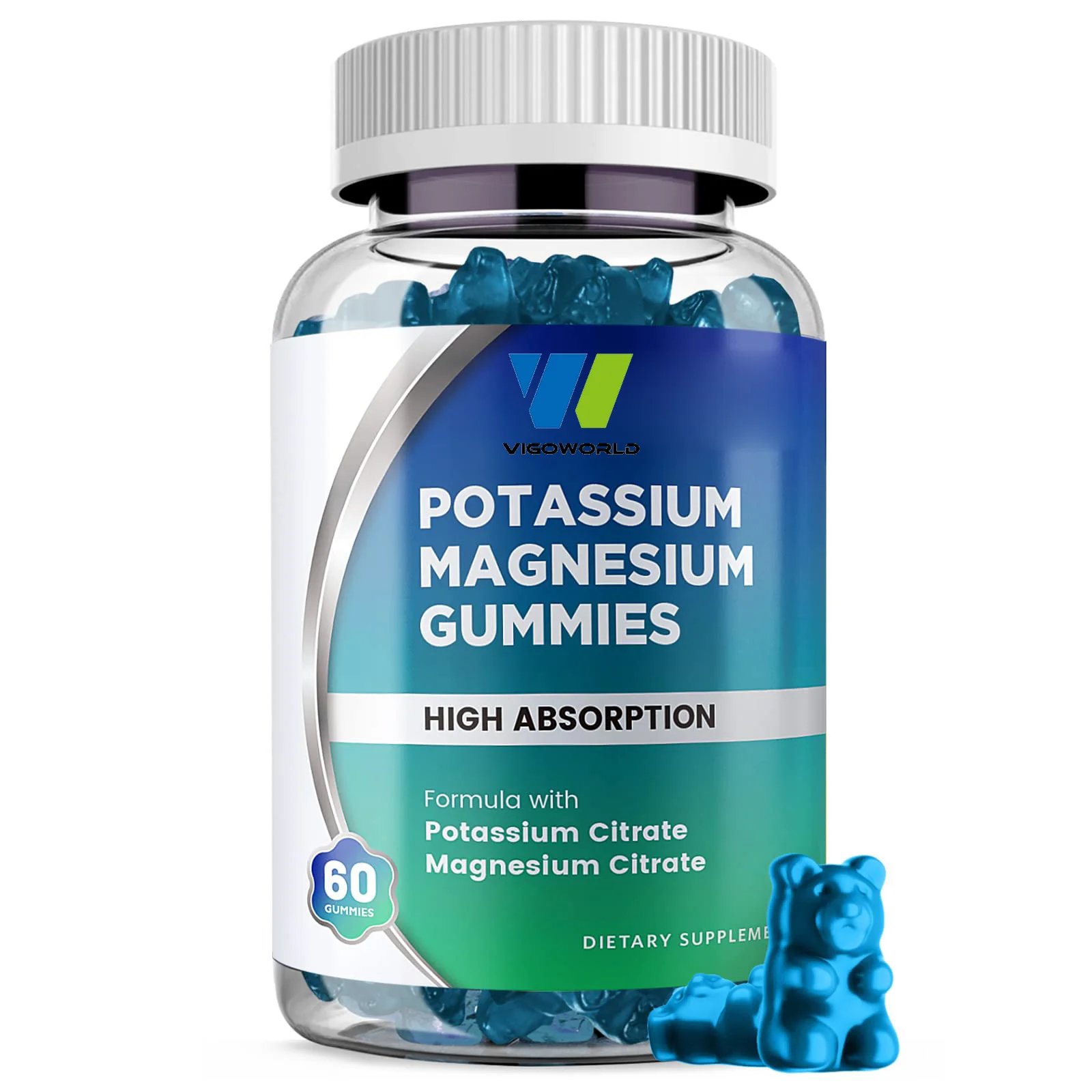 Potassium Magnesium Gummies High Absorption Potassium Citrate 99mg Magnesium Citrate 180mg