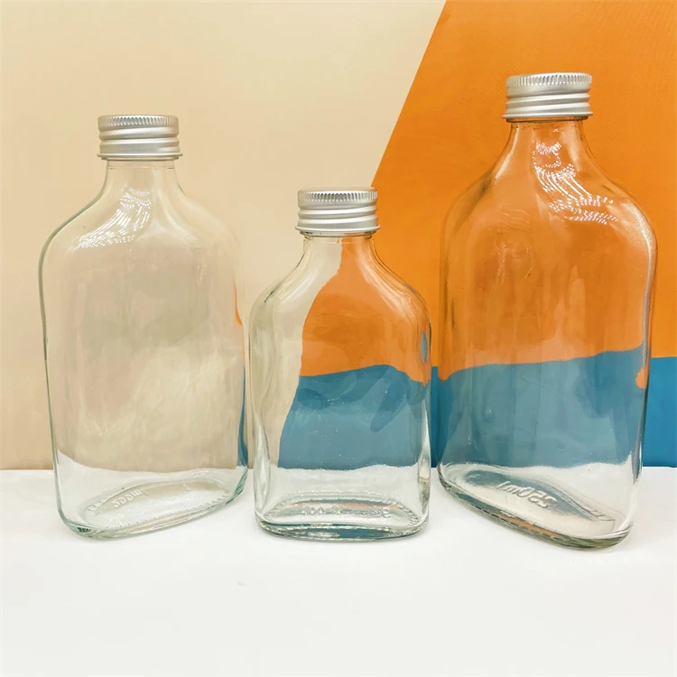 100ml 200ml 250ml 8oz Glass Milk Beverage Whisky Glass Bottle with Metal Cap